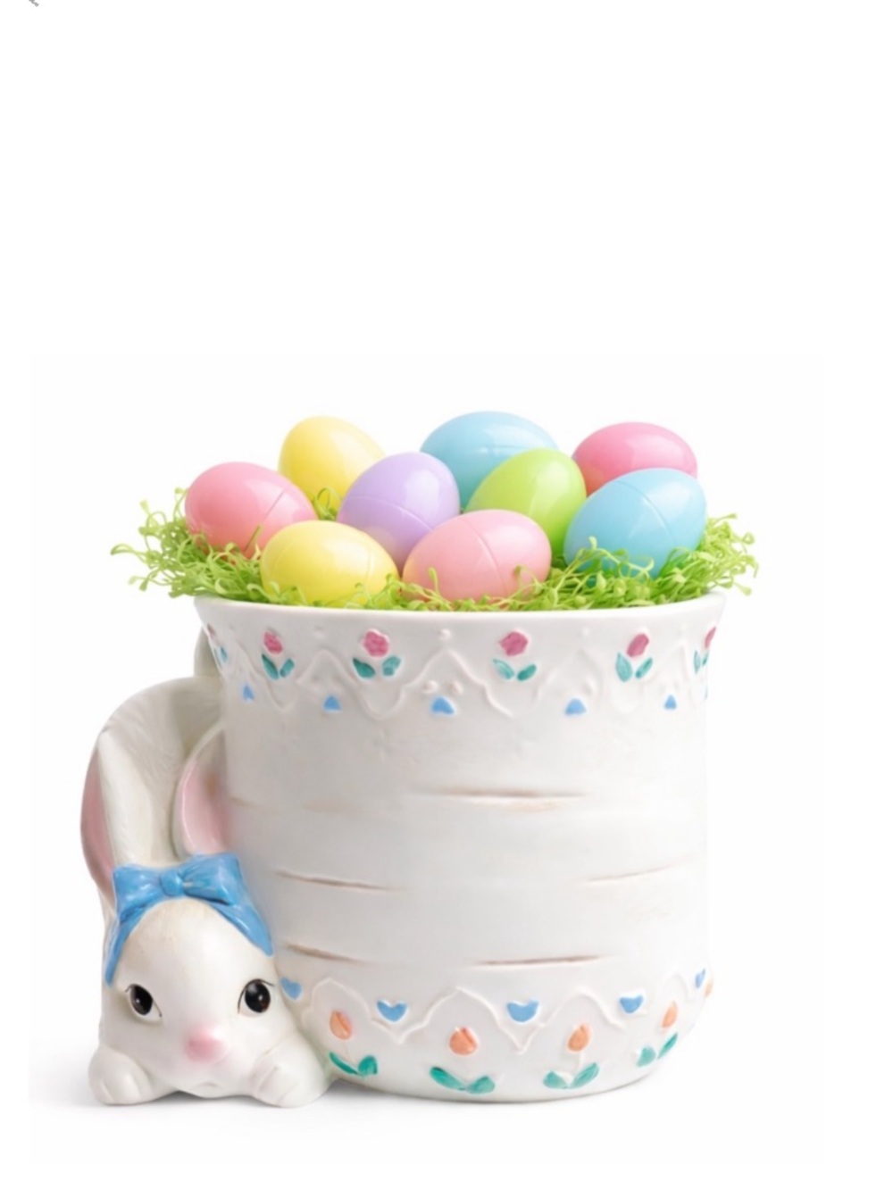 Vintage Easter Bunny Planter Ceramic Cottagecore Floral Rabbit Mervyn’s - Picture 8 of 8